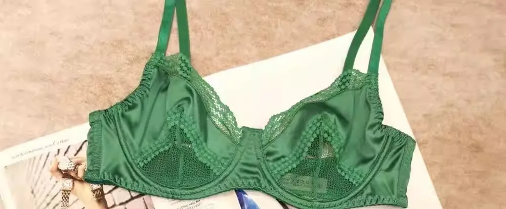 Satin Dessous-Set Französischer Spitzen-BH mit Vorder-Verschluss - Ultra dünn Minimizer & Push Up für jede Größe BANERDANNI AB — image 10