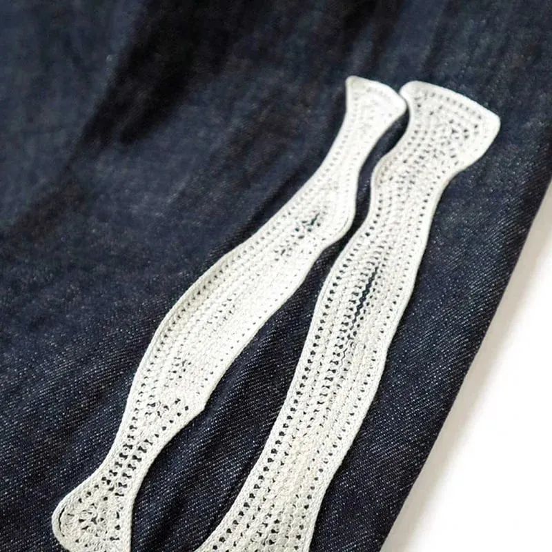 Japan Style New Arrival KAPITAL Hirata Kazuhiro Bone Skeleton Embroidered Pattern Casual Jeans for Men — image 2