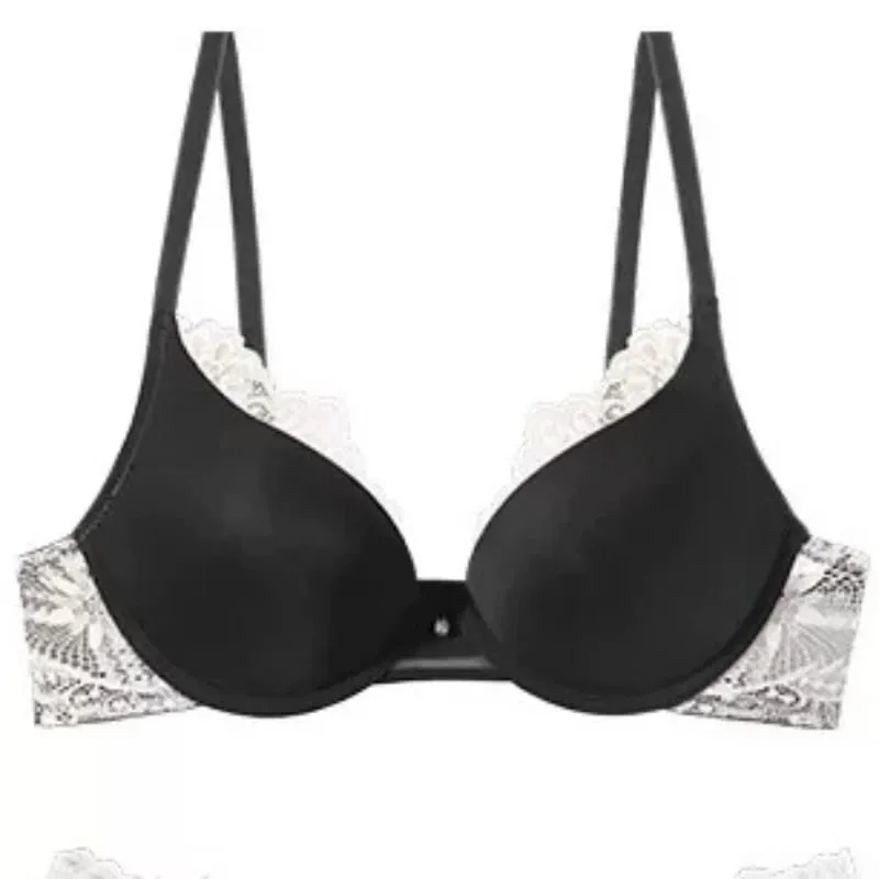 Elegant Women Lace Lingerie Set Push‑Up Bra Soft Underwire Anti Sagging Lift Comfort Lightweight Daily Wear Underwear Kit