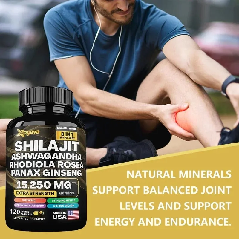 Himalaya Shilajit Ginseng Rhodiola Rosea และ Ashwagandha Extract 15250mg แคปซูลความแข็งแรงสูง Non-GMO Energy ข้อต่อภูมิคุ้มกัน