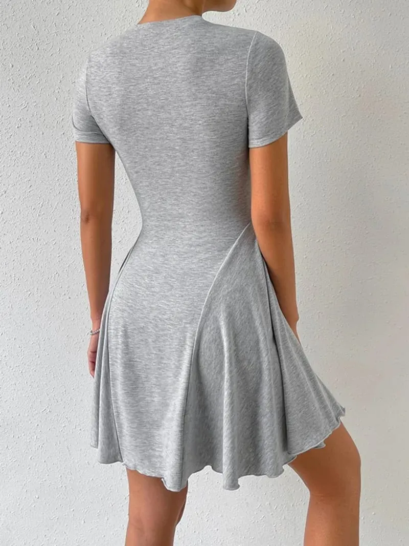 Summer New Female Fashion Casual Dress for Women's Street Short Sleeved Dresses Short Skirt — image 3
