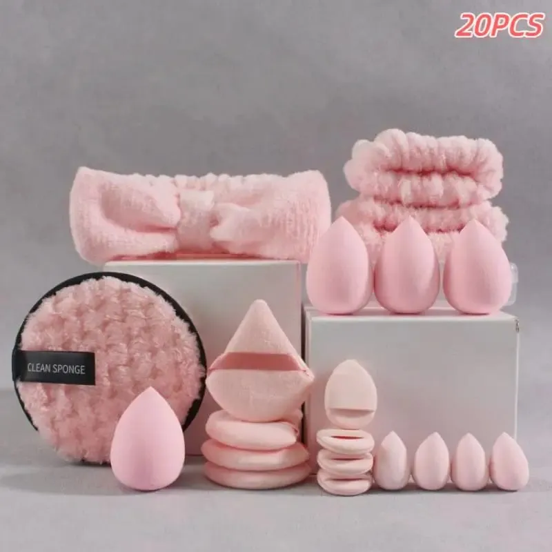 20 33Pcs Full Makeup Tool Set With Puff Brush Beauty Sponge For Makeup Applying And Removing Daily Use