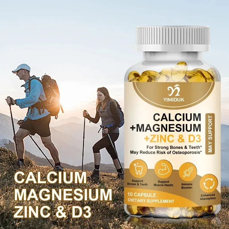 Bone & Muscle Support Supplement with Calcium Magnesium Zinc & D3 Supports Strong Bones Teeth Immunity & Vitality
