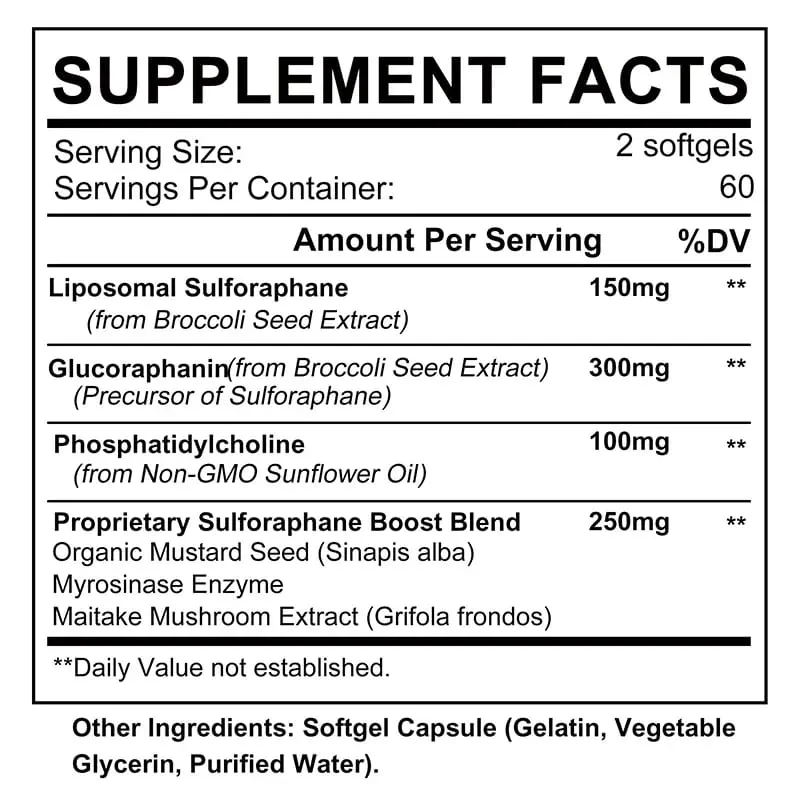 Liposomal Sulforaphane 450mg - Suplemen Jantung Antioksidan Peningkat Imunitas — image 2