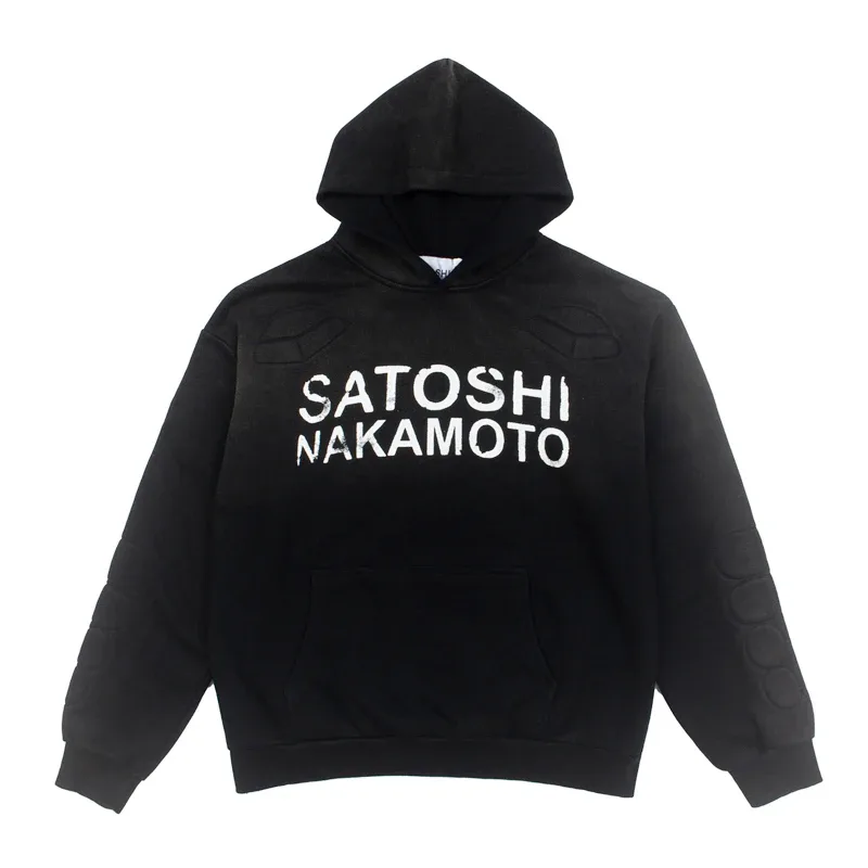 Street Casual SATOSHI Hoodies Pullover Embossed Pattern Embroidery Turtle Shell Design Washed Hooded Men Women Loose Sweatshirts — image 44