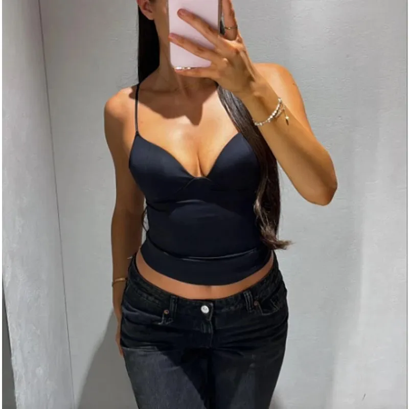 Sexy Corset Top Women Backless Bra Crop Top Woman Tanks & Camis Slip Tops for Women Sleeveless Bustier Tops Women Camisole — image 2