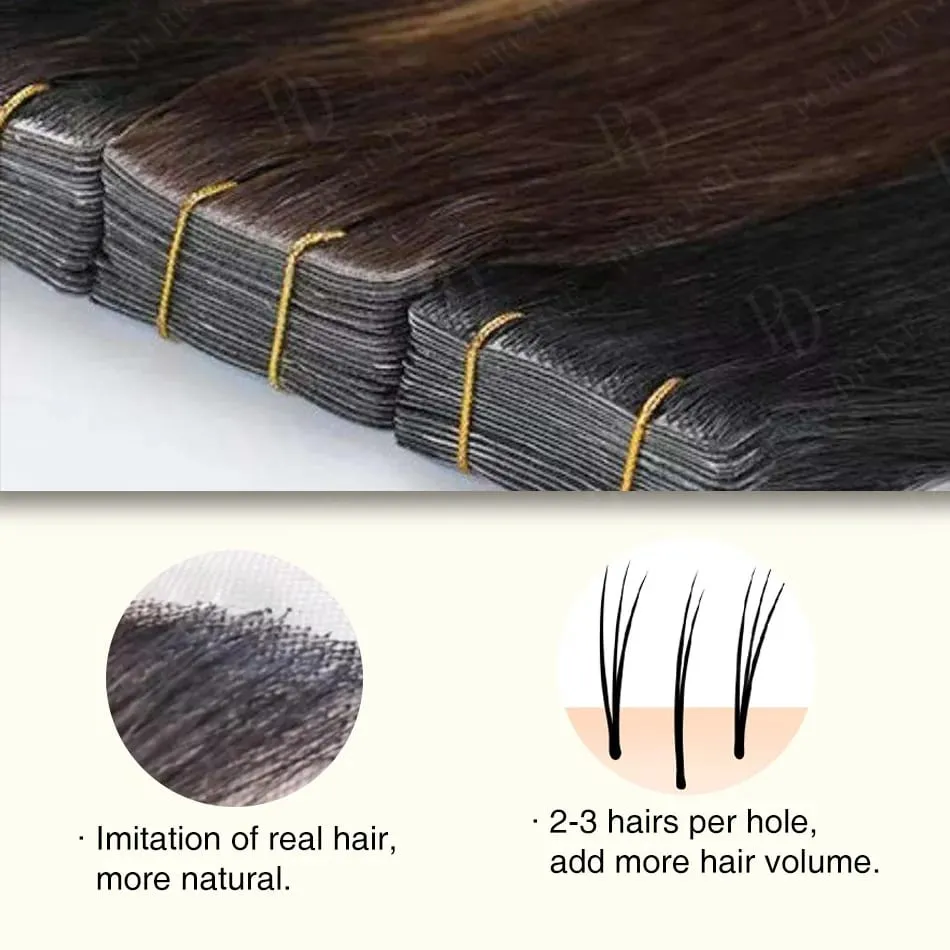 Invisible Tape In Hair Extensions Real Human Hair Seamless PU Skin Weft Human Hair Tape Ins 2.5g/pc 50g/set 22 24 Inches — image 4
