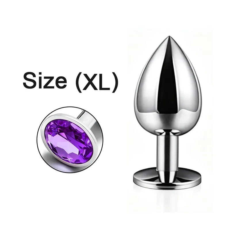 Metal Anal Plug 5 Size Butt Plug Butt Toy Adult Game Masturbator Anal XS/S/M/L/XL Diamond Sex Toy for Adult Products