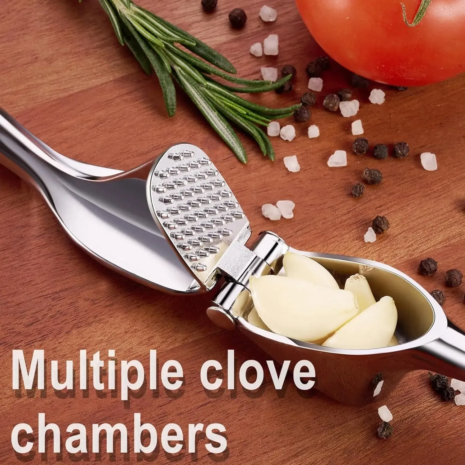 1pcs Garlic Press Easy to Squeeze and Clean with Soft Easy Squeeze Ergonomic Handle Zinc Alloy Garlic Mincer & Crusher — image 4