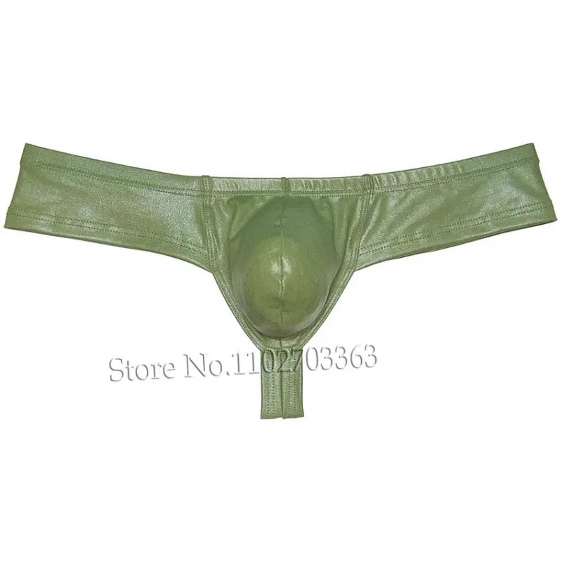 Cheeky Bikini Brief Men's Underwear Thong Contour Pouch Tangas Male Lingerie Bikini Briefs Beach Micro Underpants Soft Wet Look