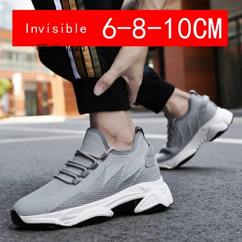 Men's Invisible Height Increasing Casual Shoes 10cm Elevator Breathable Mesh Upper Walking Shoes with Soft Bottom — image 6