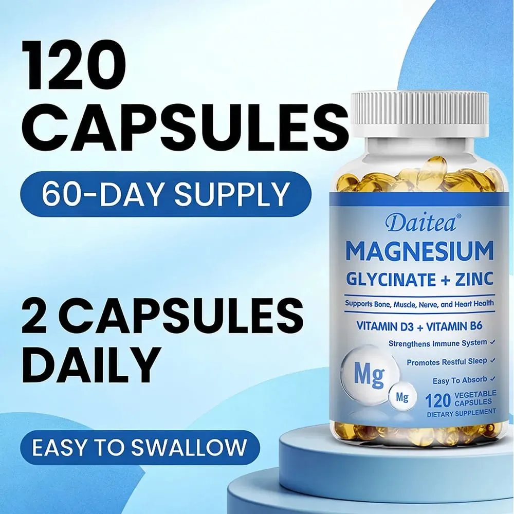 Magnesium Glycinate + Zinc - Improves Sleep Quality Promotes Cardiovascular Bone and Heart Health Promote Intestinal Digestion — image 6