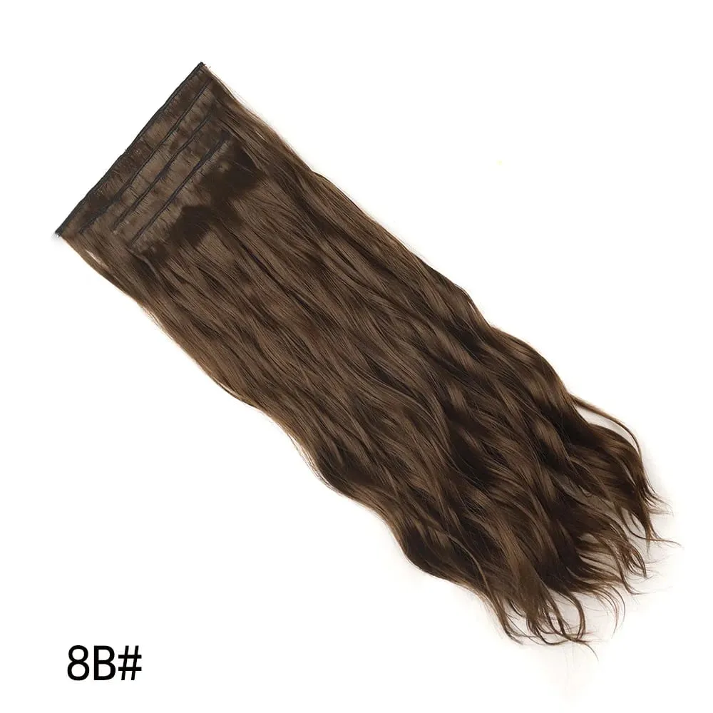 4 Pcs 22 Inch Clip in Hair Extensions Long Synthetic Wavy Curly Hairpieces Layered Soft Invisible Clip Ins Extensions for Women — image 12