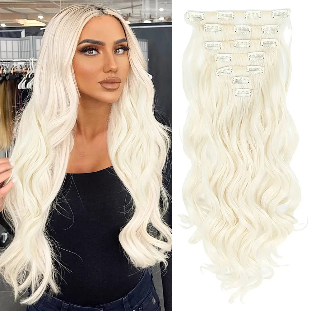 Synthetic Clip in Hair Extensions Purple hairpieces 7pcs/set 22inch Thick Hair for Women Girls Daily Party Cosplay — image 41