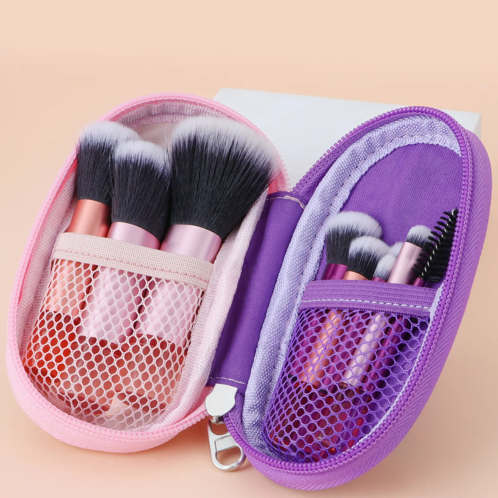 10 Pembe Mini Makyaj Fırçası Seyahat Taşınabilir Makyaj Aracı Makyaj Puf - Palmiye Fırçası Profesyonel Makyaj Aracı Seti — image 6