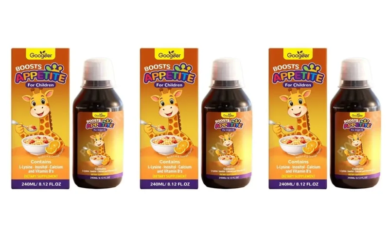 Googeer Children’s Appetite Support Liquid with L-Lysine Inositol Calcium and B Vitamins Daily Nutritional Support 240 ML