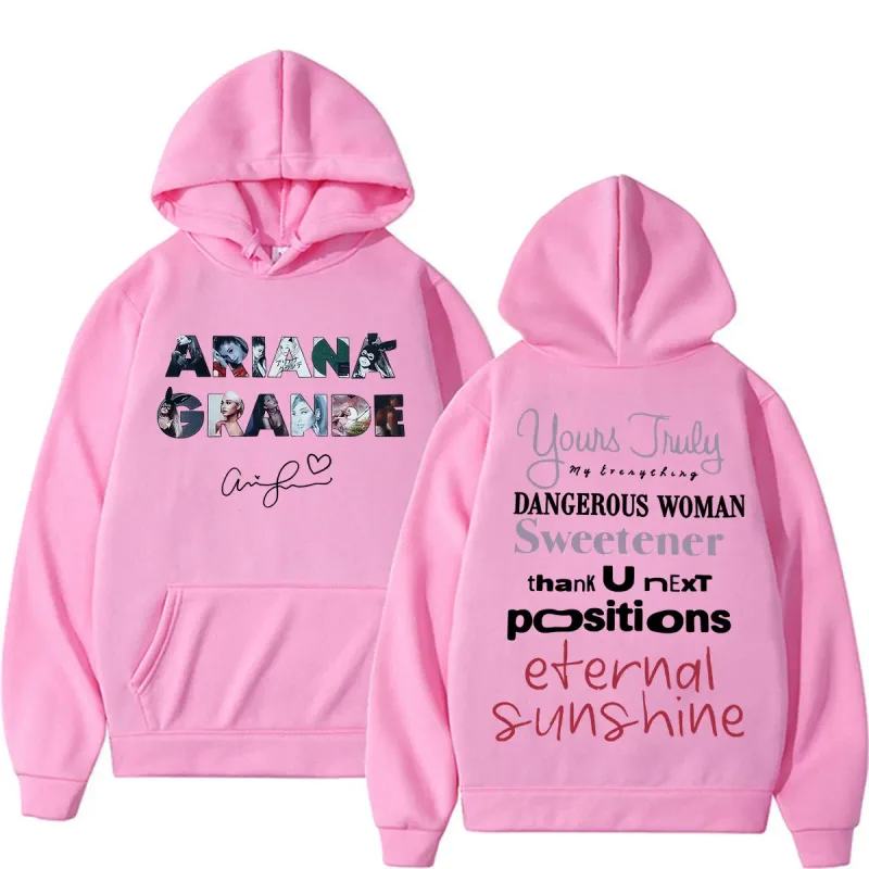 Singer Ariana Grande Album Tour Graphic Hoodies Men Women Fashion Classic Vintage Sweatshirts Autumn/Winter Casual Fleece Hoodie — image 5