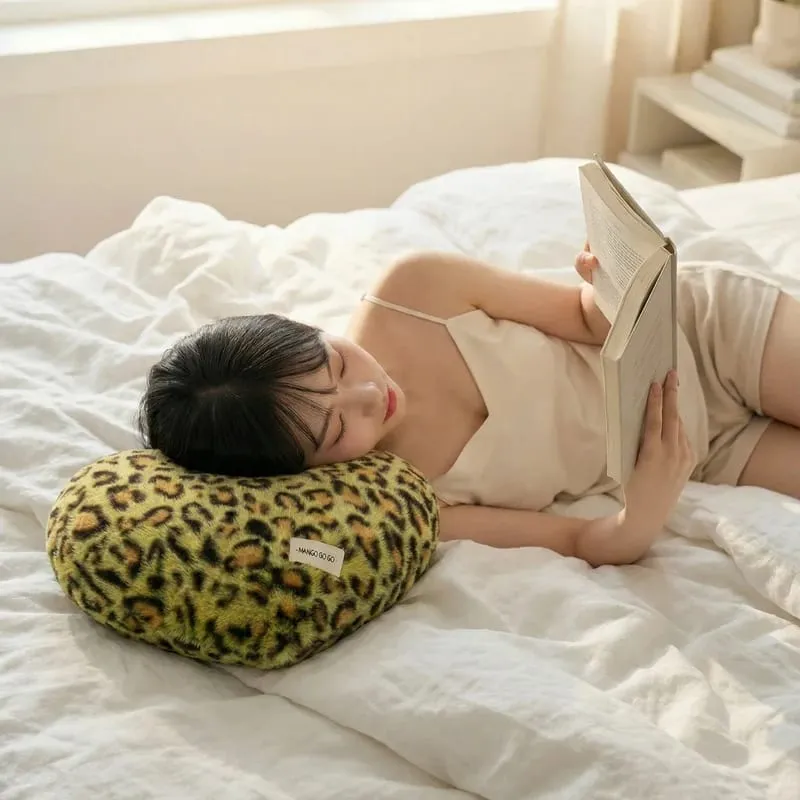 40x35cm Leopard Print Pillow Love Heart Soft Stuffed Plush Warm Sofa Cushion Romantic Valentine's Day Gifts Home Decor For 2026