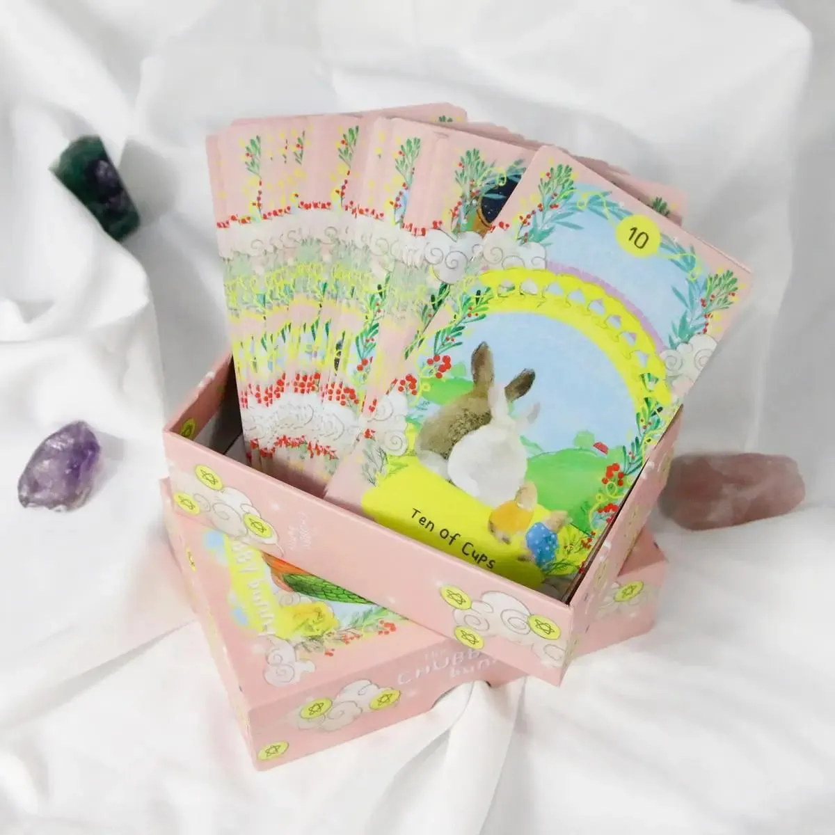 Chubby Bunny Tarot 12*7cm A 78-card Deck Featuring Cute Bunnies 2.75 X 4.75'' Packaging Rigid Box