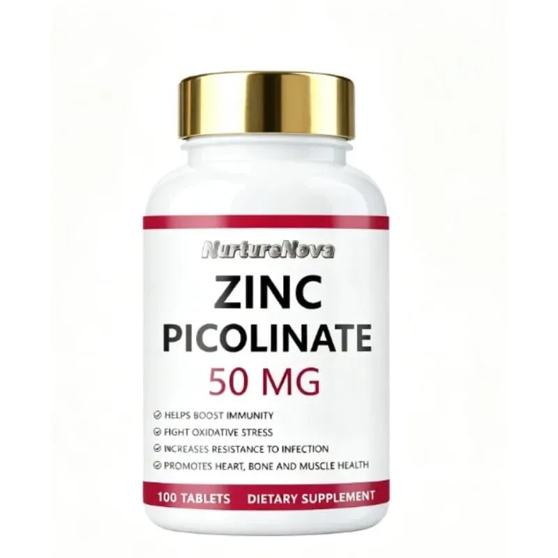 Zinc Picolinate Tablets for Antioxidant Support Bone and Muscle Wellness Daily Mineral Supplement for Adults 100 Tablets