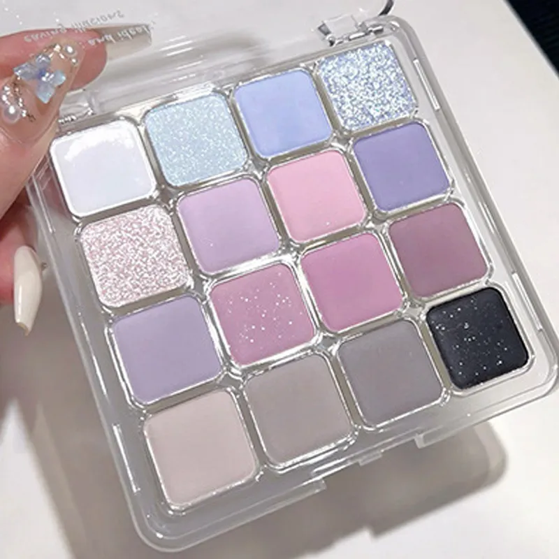 16 Color Eyeshadow Palette Matte Low Saturation Waterproof Glitter Blue Eye Shadow Long Lasting Pink Eyes Makeup Korean Cosmetic — image 3