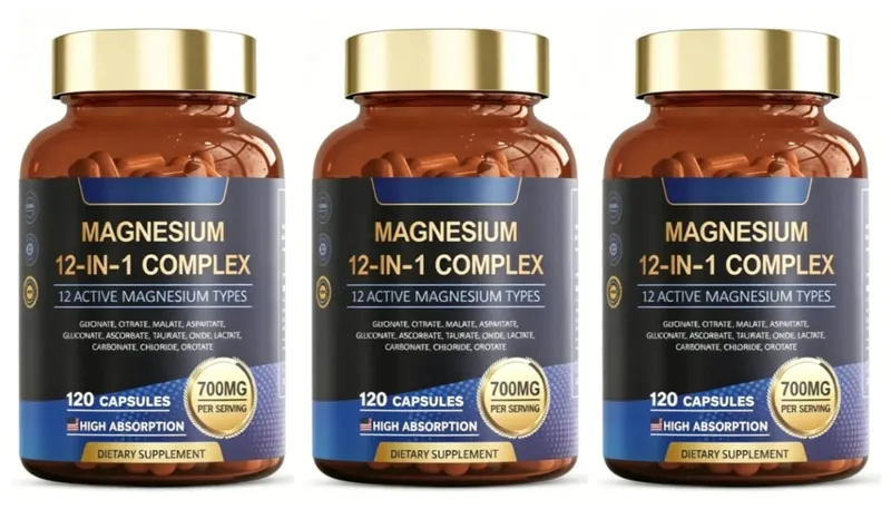 Magnesium 12-in-1 Complex Capsules 700mg Vegan Non-GMO Gluten-Free Supports Daily Nutrition & Relaxation 120 Count — image 9