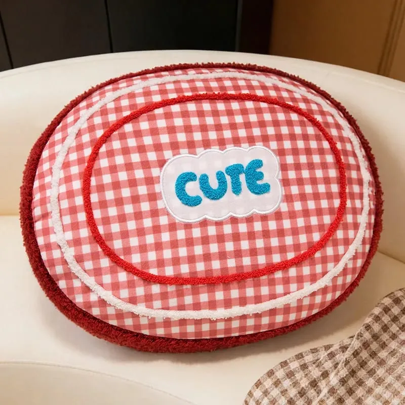 Red Grid Throw Pillow Star Moon Love Heart Triangular Ellipse Sofa Bed Lumbar Cushion For Home Decoration Ornaments — image 6