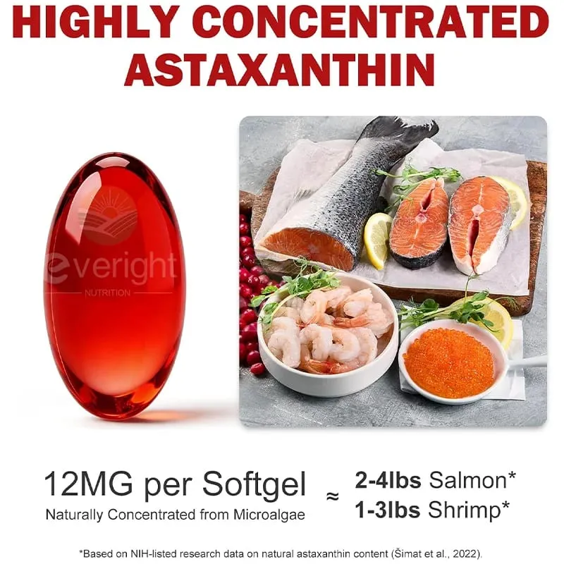 Astaxanthin - 12mg Premium Antioxidant Supplement to Support Eye Skin Joint & Immune System Health - Non-GMO & Gluten-Free — image 3