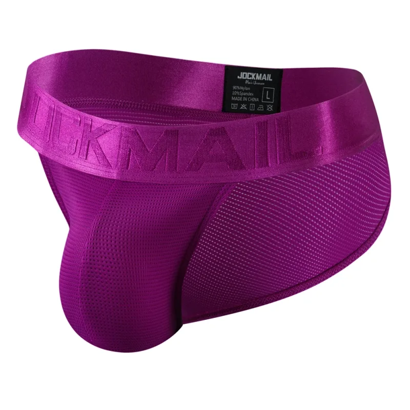 Jockmail Mans Underwear Gay Brief Nylon Mesh Sexy Low Waist Ropa Interior Hombre Letter Embroidery Sissy Panties Male Lingerie — image 44