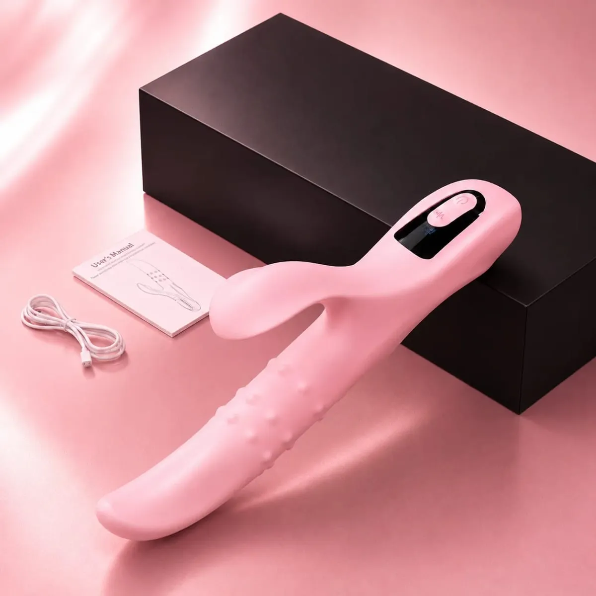 Rabbit Vibrator Sex Toy for Women Rotating Beads Wiggling G Spot Massager Dual Vibration LCD Display Waterproof Silicone — image 6