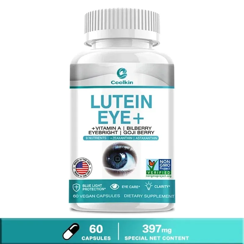 Luteïnesupplement - Vitamine A + Bosbes Ogentroost + GO JI Wolfberry om vermoeidheid en droogheid van de ogen te verlichten Capsules