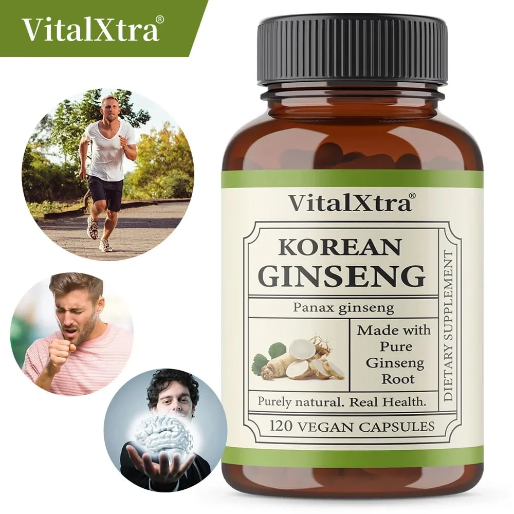 1000mg Korean Ginseng Supplement - High Potency for Energy Focus Performance Vitality & Immune Support for Men and Women — image 1