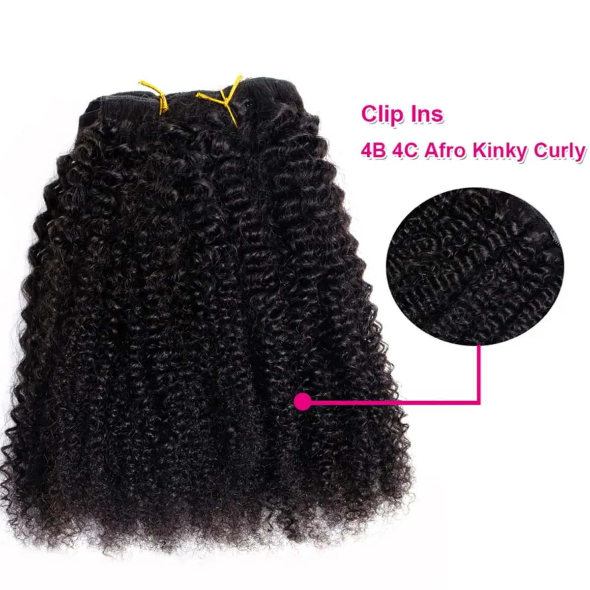 4c Kinky Curly Clip In Human Hair Extensions Full Head For Women Afro Kinky Curly Clip In Extension Virgin Curly Hair Extensions — image 5