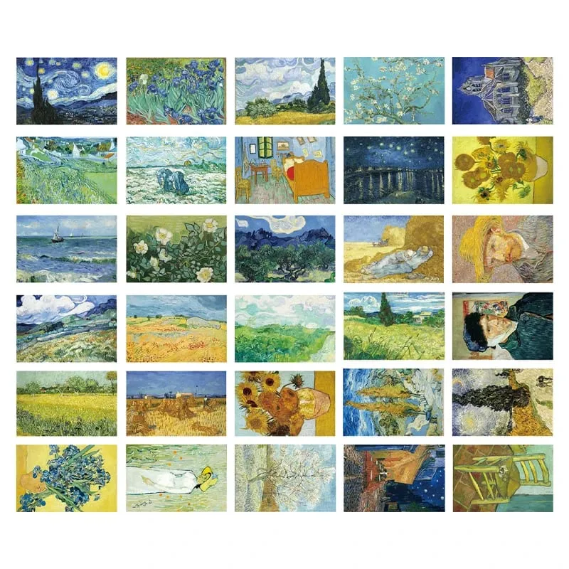Chaoyu 30 Van Gogh Oil Painting Postcards High-End Vintage Artistic Wall Decoration Cards Ins Birthday Gift