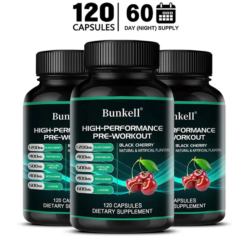 Bunkell 운동 전 보충제 - 운동 능력을 향상시키는 아미노산 크레아틴 HCI 시트룰린 말레이트 베타-알라닌 — image 10