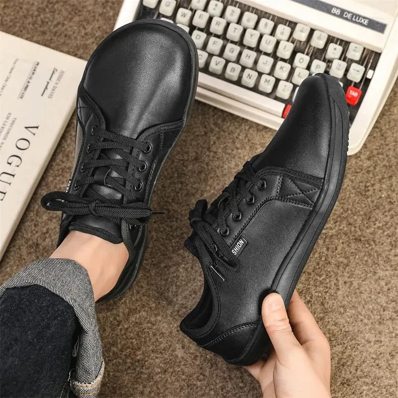 2025 ใหม่ Minimalist รองเท้าสำหรับผู้ชายผู้หญิงกว้าง Toe Barefoot Zero Drop รองเท้าสบายๆหนังเทียมน้ำหนักเบาเดินรองเท้าผ้าใบ