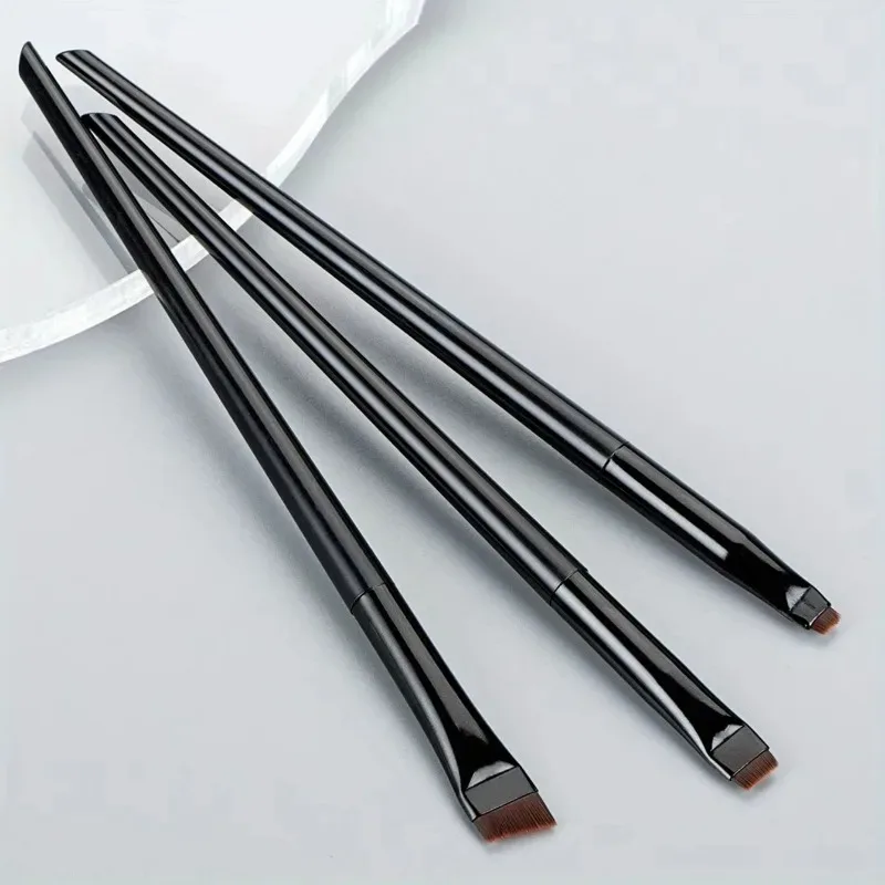 3-Piece Eyeliner & Eyebrow Brushes Set - Ultra-Fine & Flat Tips for Precise Control High-Quality Precision Makeup Application