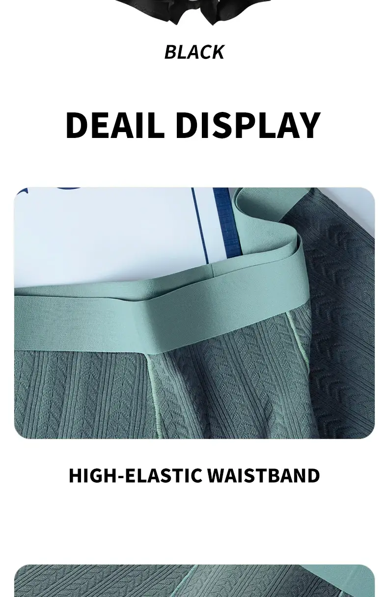 MiiOW 3Pcs Cotton Jacquard Fabric Men Boxershorts 7A Antibacterial Crotch Mens Panties Soft Comfortable Man Underwear Underpants — image 4