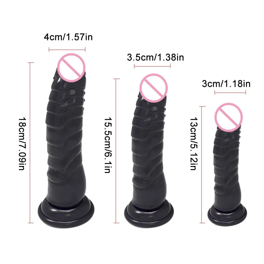 Realistische zwarte dildo met sterke zuignap, zacht penis-seksspeeltje voor vrouwen en mannen, handsfree anaal vaginaal speelgoed voor volwassenen in M — image 4
