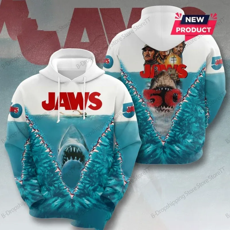 Men Hoodies Jaws Horror Film 3d Print Hoodie Men Women Fashion Hoodies Casual Hoodie Sweatshirt Shark Coat Sudadera Men Clothing — image 4