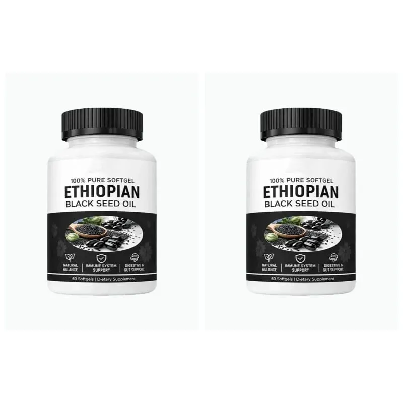 Ethiopian Black Seed Oil Purely Nutrient Ethiopian BlackSeed Oil Capsules with Thymoquinone Organic Cold-Pressed 60 Softgels — image 7