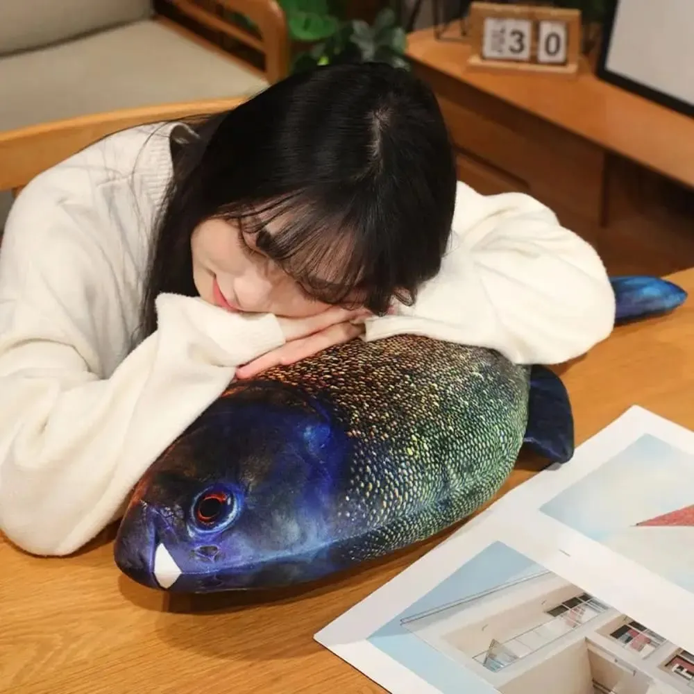 Perch Simulation Fish Plush Pillow Grouper Stuffed Cartoon Fish Plush Toy Lovely PP Cotton Fish Anime Pillow Dolls — image 3