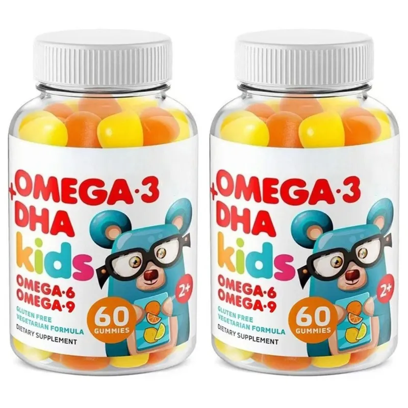 Kids Omega 3 DHA Gummies with Omega 6 & 9 Vitamin C for Brain Eye & Heart Support Vegetarian Gluten Free Ages 2+ 60 Count — image 9