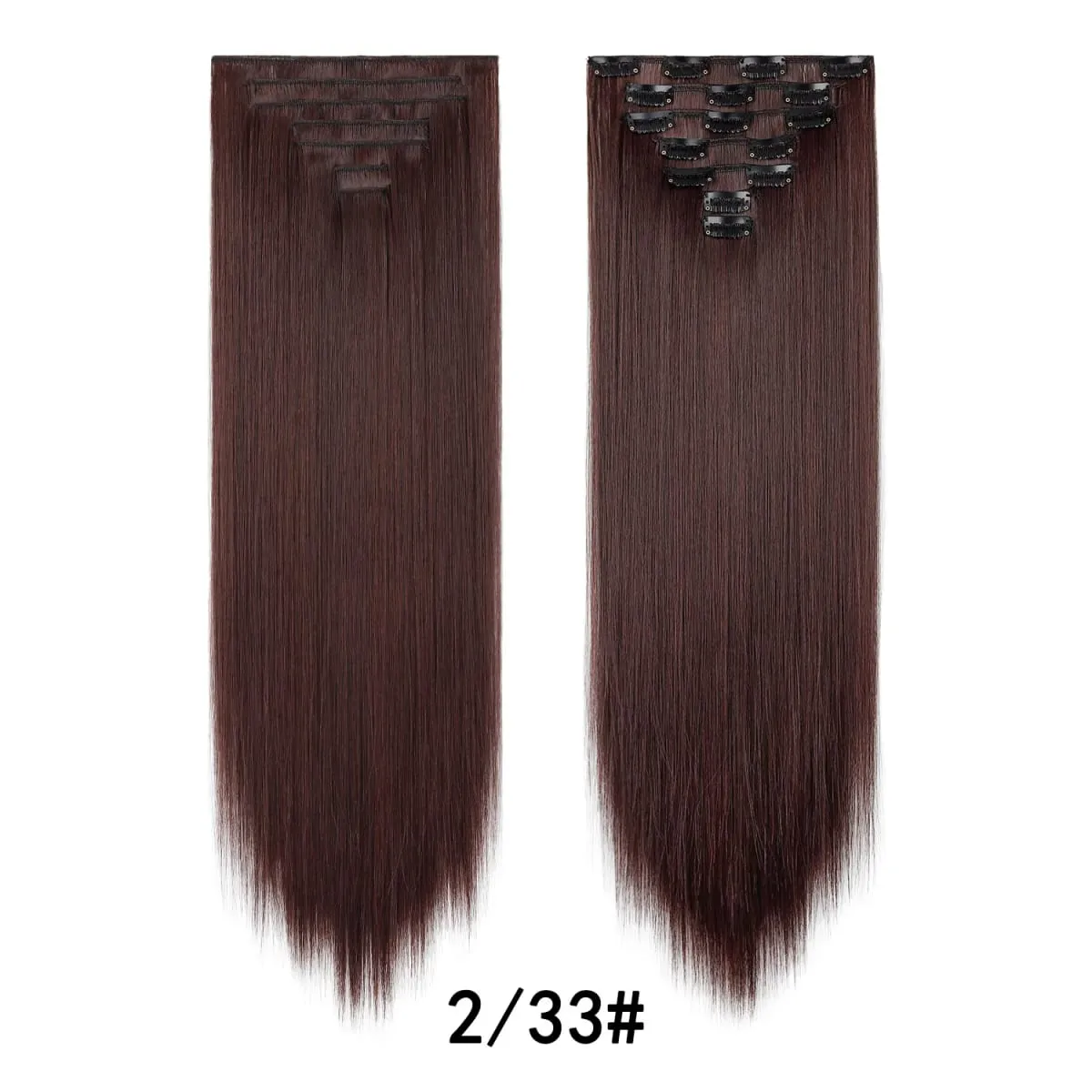 24 Inch Clip-in Hair Extensions 7 Pcs Long Straight Synthetic Hair Extensions Invisible Clip-ins Hairpieces for Women Daily — image 22