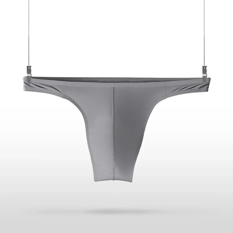 Ice Silk Thongs Men Sexy Underwear Soft Ribbed G-string Breathable Underpants Seamless Panties Male Lingerie Bulge Pouch Briefs — image 12