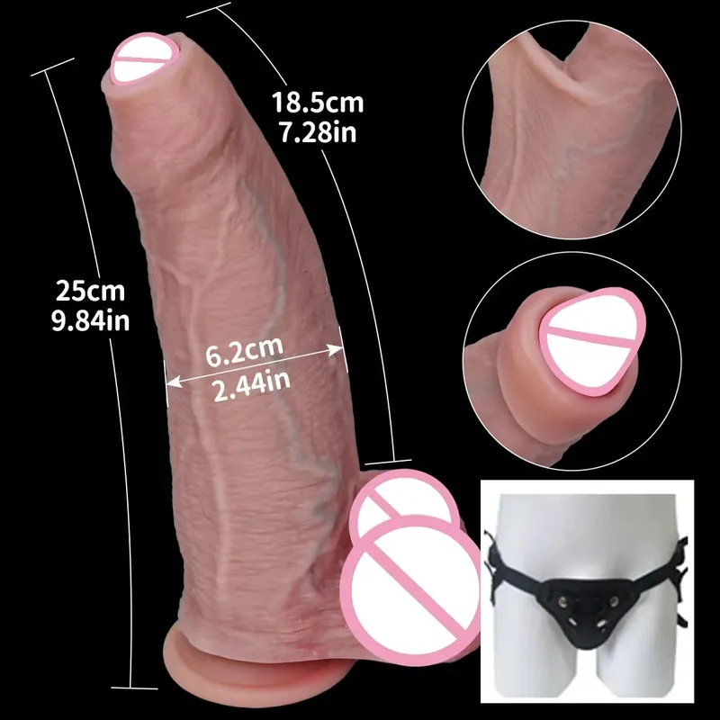 Levné Soft Cock Realistický popruh Velký Dildo Pocit kůže Malý Penis Dvojitá silikonová přísavka Dick Gay Anální sexuální hračky Muži Ženy