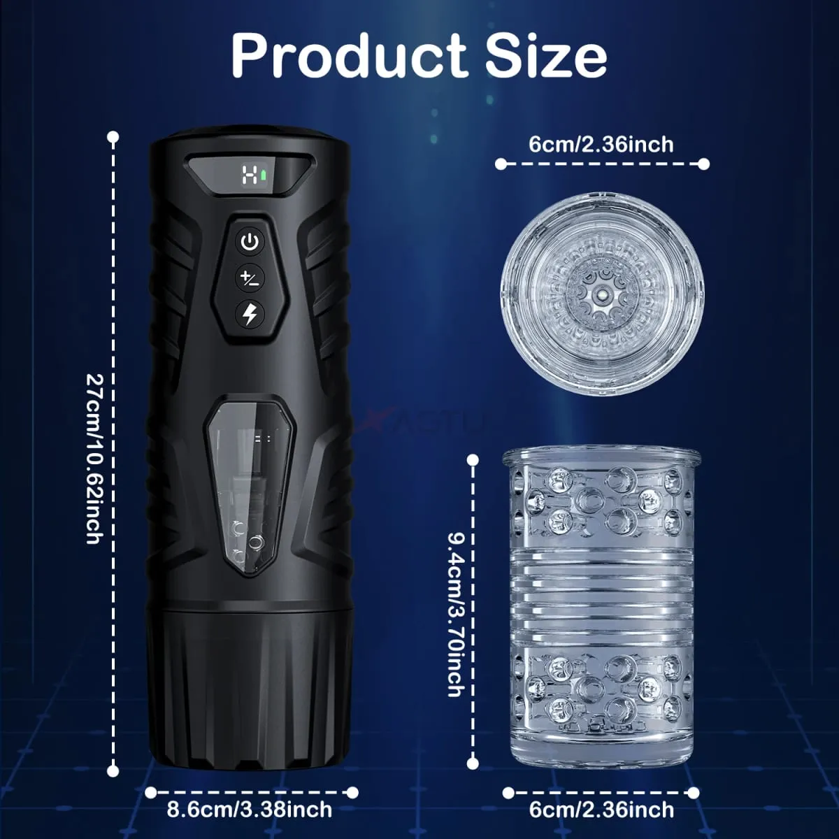 Male Masturbator Sex Toys for Men Male Sex Toy with 7 Thrusting 7 Rotating Pocket Pussy Hands Free Sex Machine LCD Display 18+