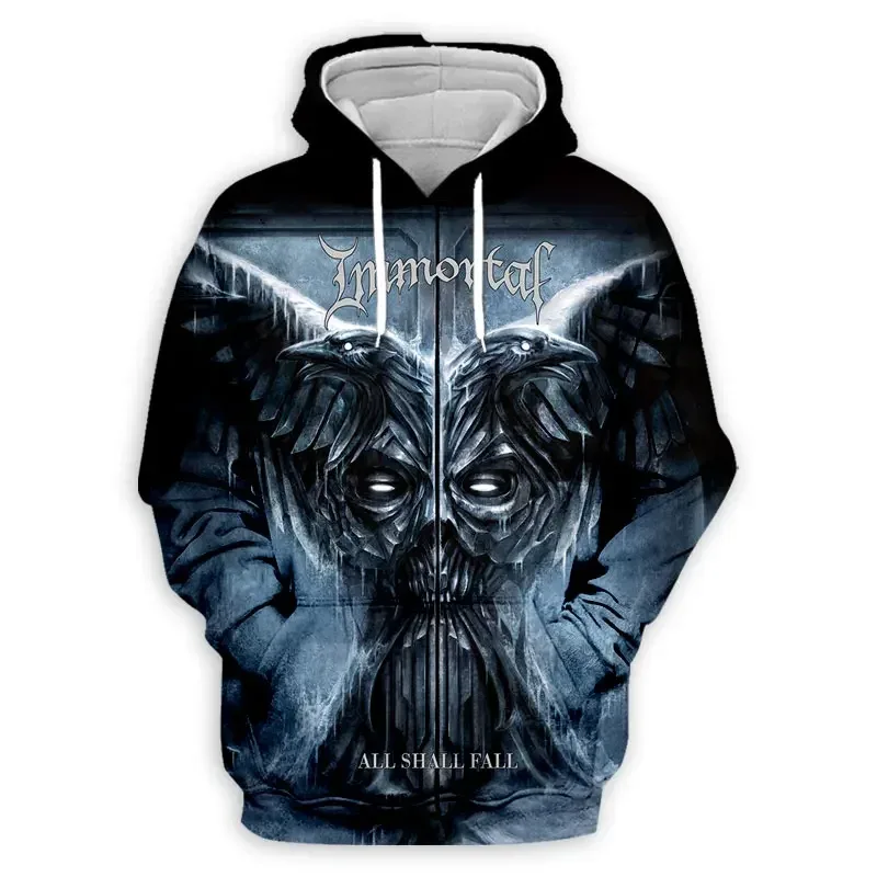 Black Metal Rock Immortal 3D Print Hoodies Men Women Fashion Casual Sweatshirts Oversized Hoodie Pullovers Tracksuit Clothing — image 3