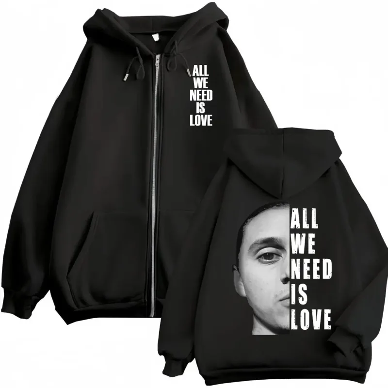 Canserbero Allt vi behöver är kärlek Muerte Vida Merch Zipper Hoodie Herrmode Hip Hop Zip Up Sweatshirts Casual Fleece Pullovers — image 17