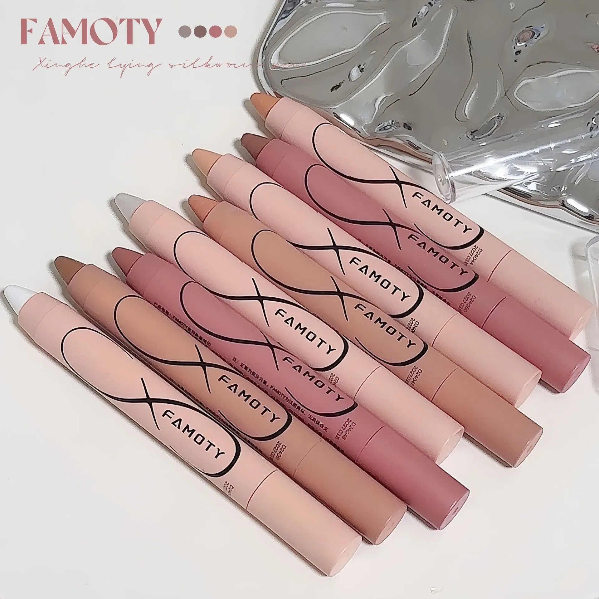Pearl Lying Silkworm Highlighter Eye Shadow Pen Matte Glitter Eyeshadow Stick White Pearlescent Brightening Eyeliner Cosmetic — image 5
